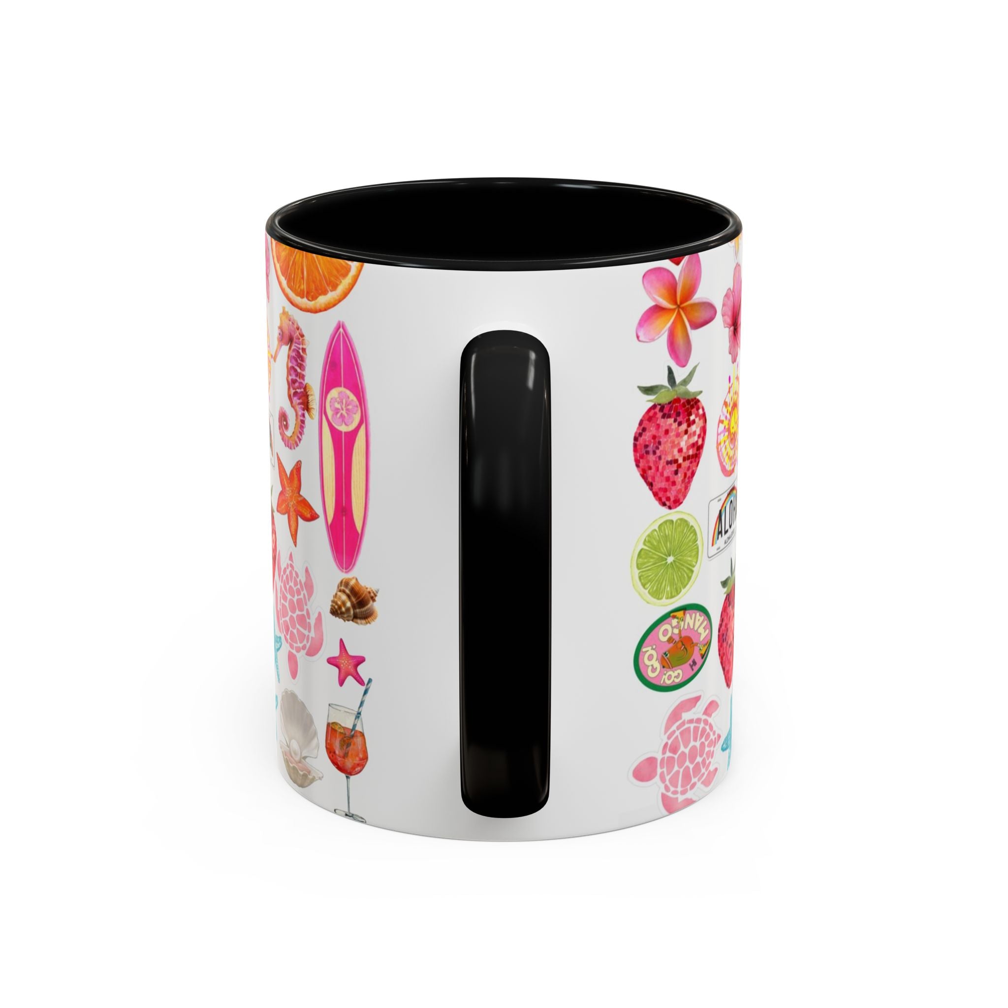 Aloha Summer Coffee Mug – Tropical Surf & Fruit Accent Mug (11/15oz)