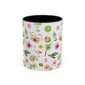Tropical Pattern Coffee Mug — Flamingo, Palm & Lime Accent Mug (11/15oz)